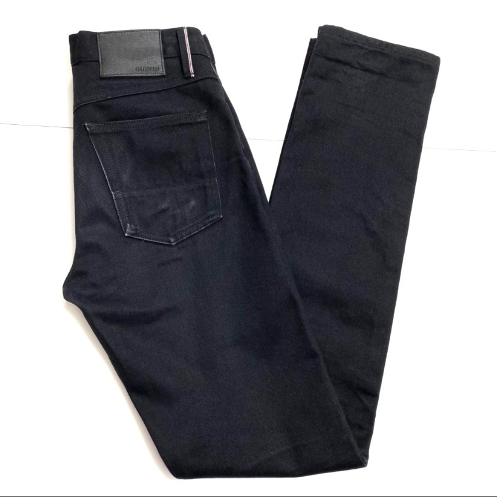Gustin 99 Slim Legs Jeans Raw Black RN116699 Selvedge Denim Size 29 - Picture 9 of 10